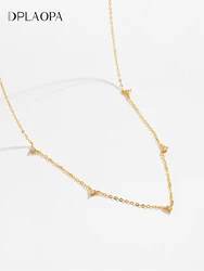DPLAOPA 925 Sterling Silver Dainty Zircon CZ Charm Chocker Chain Women Necklace Women Wedding Crystal Jewels Party Crystal