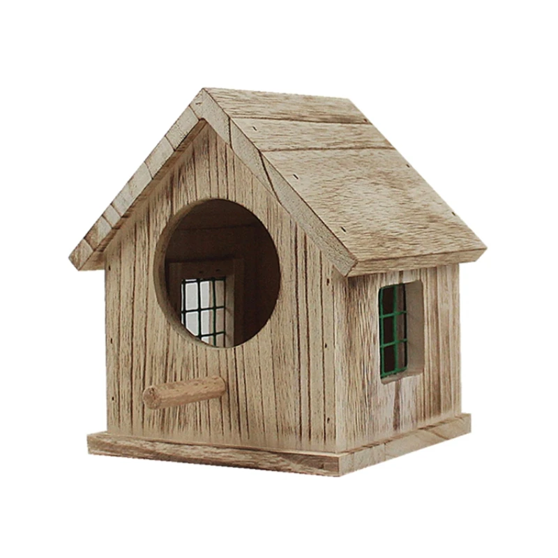 Eco-friendly solid wood outdoor rainproof breeding box parrot nest