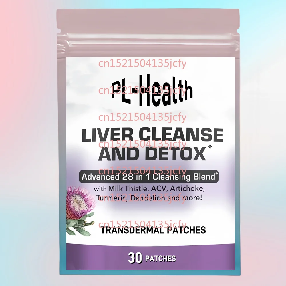 30 Parches Transdérmicos para Limpieza y Reparación del Hígado con Cardo Mariano, Silymarina, Alcachofa, Diente de León y Vinagre de Sidra de Manzana