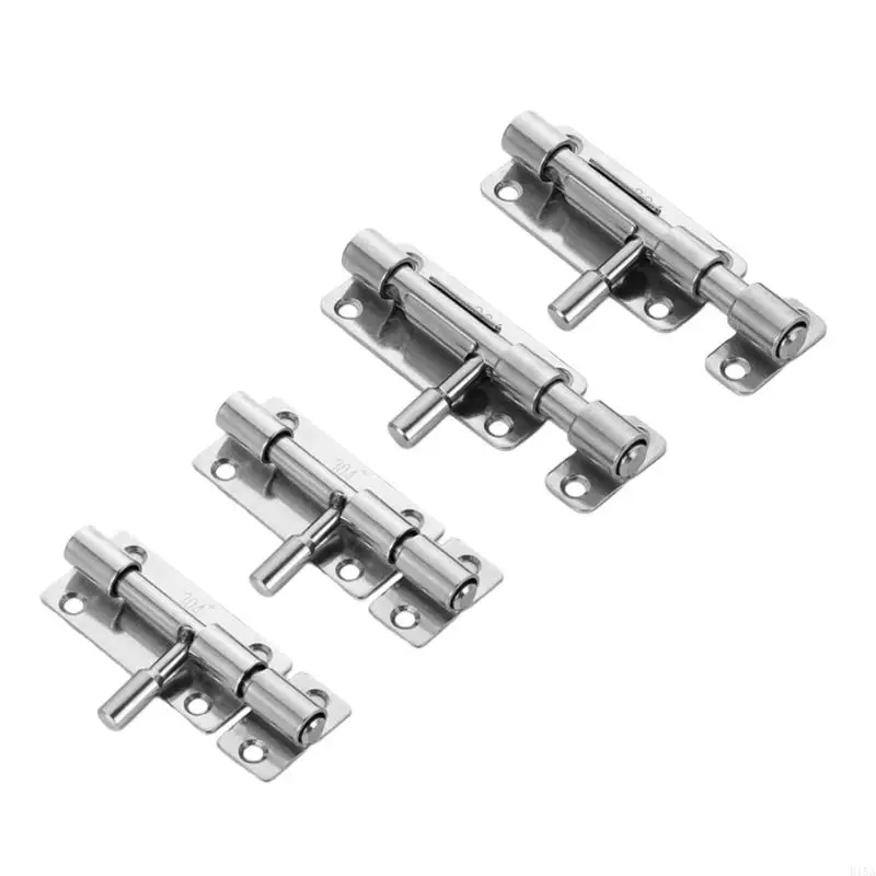 E15A 4pcs Slide Bulling set bocche sicurezza in acciaio robusto Letch sicurezza della porta semplici installazioni