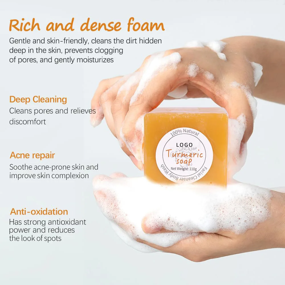 Turmeric Soap Cleans Pores and Relieves Discomfort  Soothe Acne-prone Skin and Improve Skin Complexion Anti-oxidation