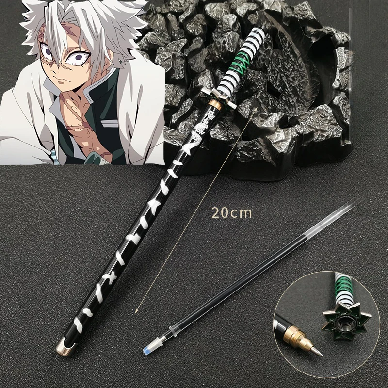 20cm Demon Slayer Signatur-Stift Shinobu Metall-Kugelschreiber in Originalgröße Anime-Charakter Zubehör Bürobedarf Geschenke