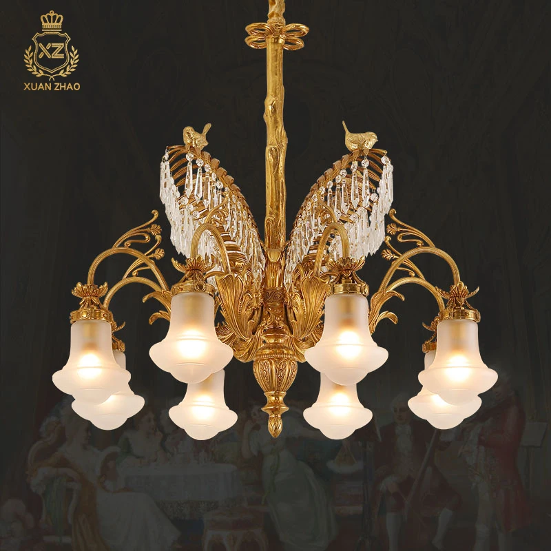 

High End Lighting Large Pendant Lamp Luxury Light Giant French Chandeliers Brass Antique Crystal Chandelier