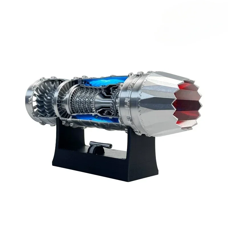 F-35 Fighter Model Toy DIY Turbofan Engine Model Kit with LED Light Adjustable Speed Turbojet Engines Toy Desktop gift