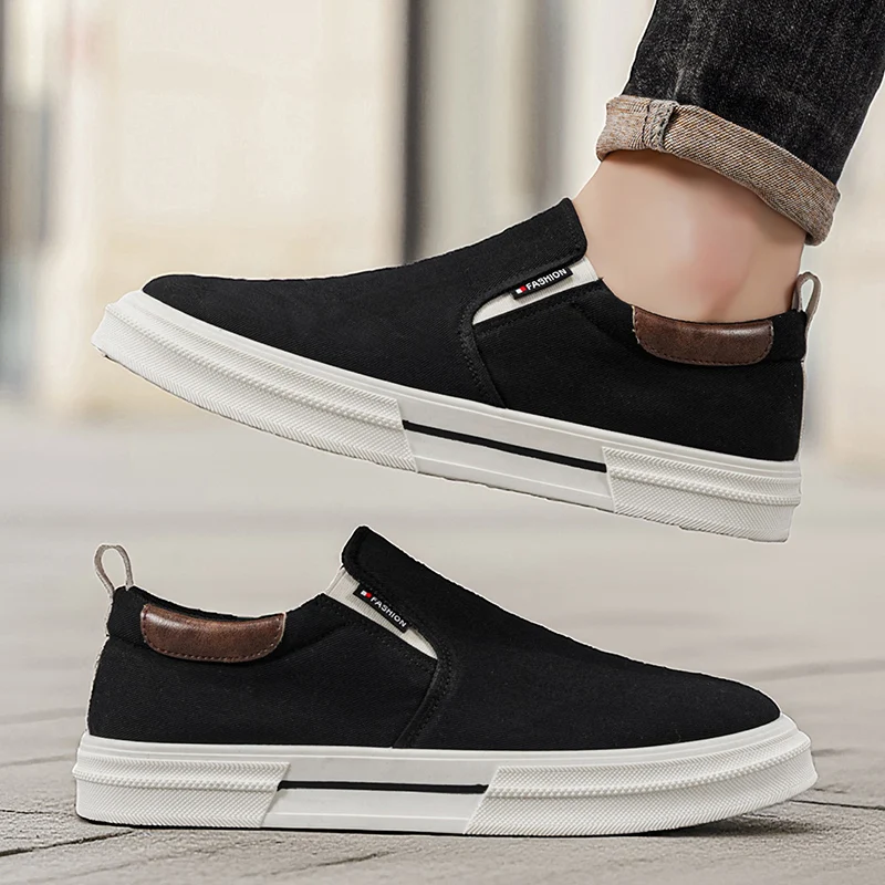 Flat Outdoor Walking Shoes Daily Wear Casual Shoes for Men Board Shoes New Classic Black Comfort Wear-resistant Anti Slip
