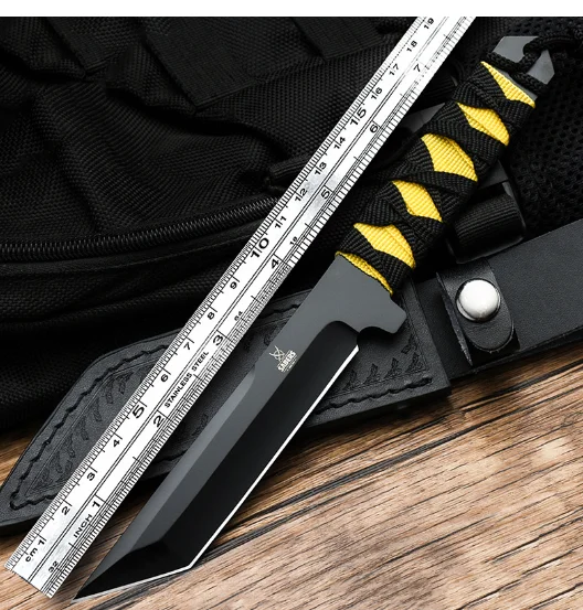 

NEW Multifunctional Fixed Blade Knife for Hunting Outdoor Camping Hiking Combat Emergency Rescue 3cr13 Hard Steel Material Edc