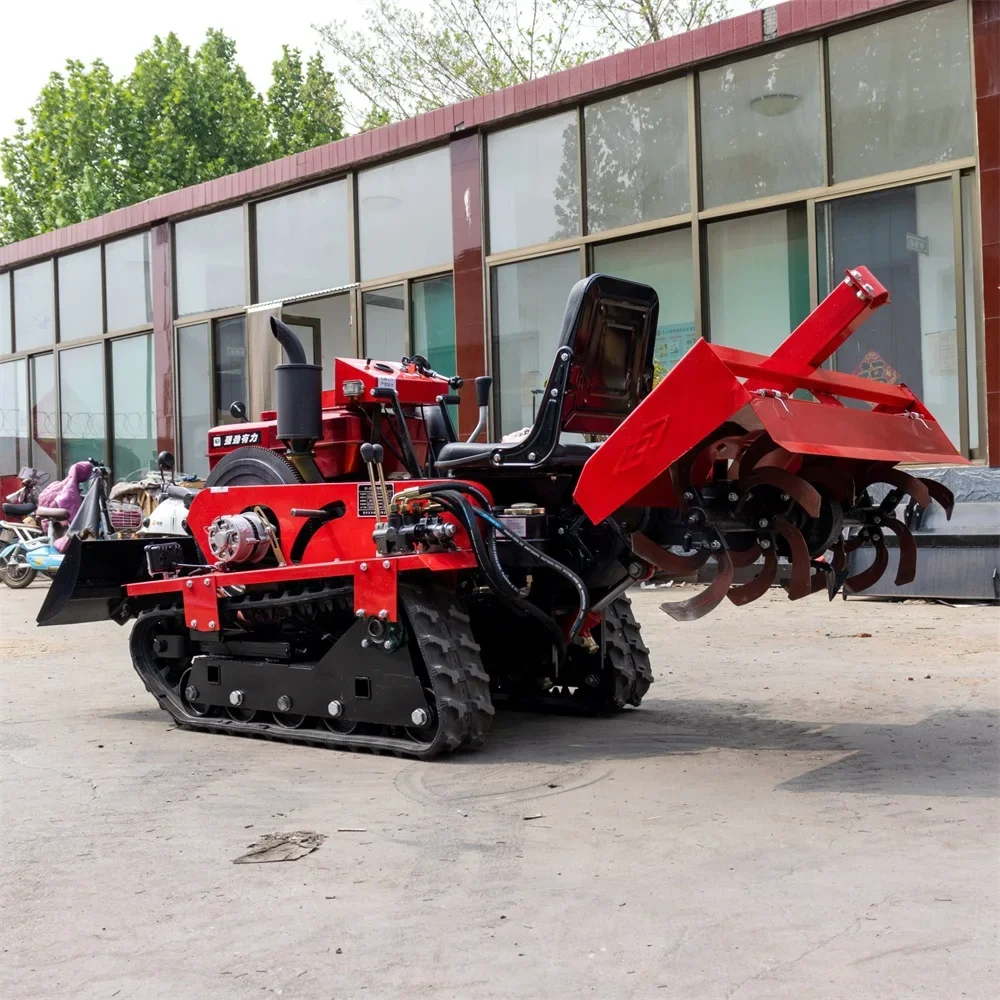 2025 New model!! Direct manufacture rotary tiller tractor rubber tracks crawler tractor