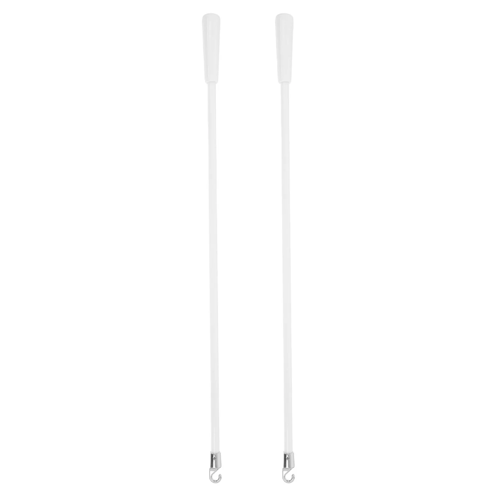 

2pcs White Fiberglass Curtain Pull Rod 16.97 Inches Long With Hook For Bedroom Living Room Window Treatments Blind Tilt Wand