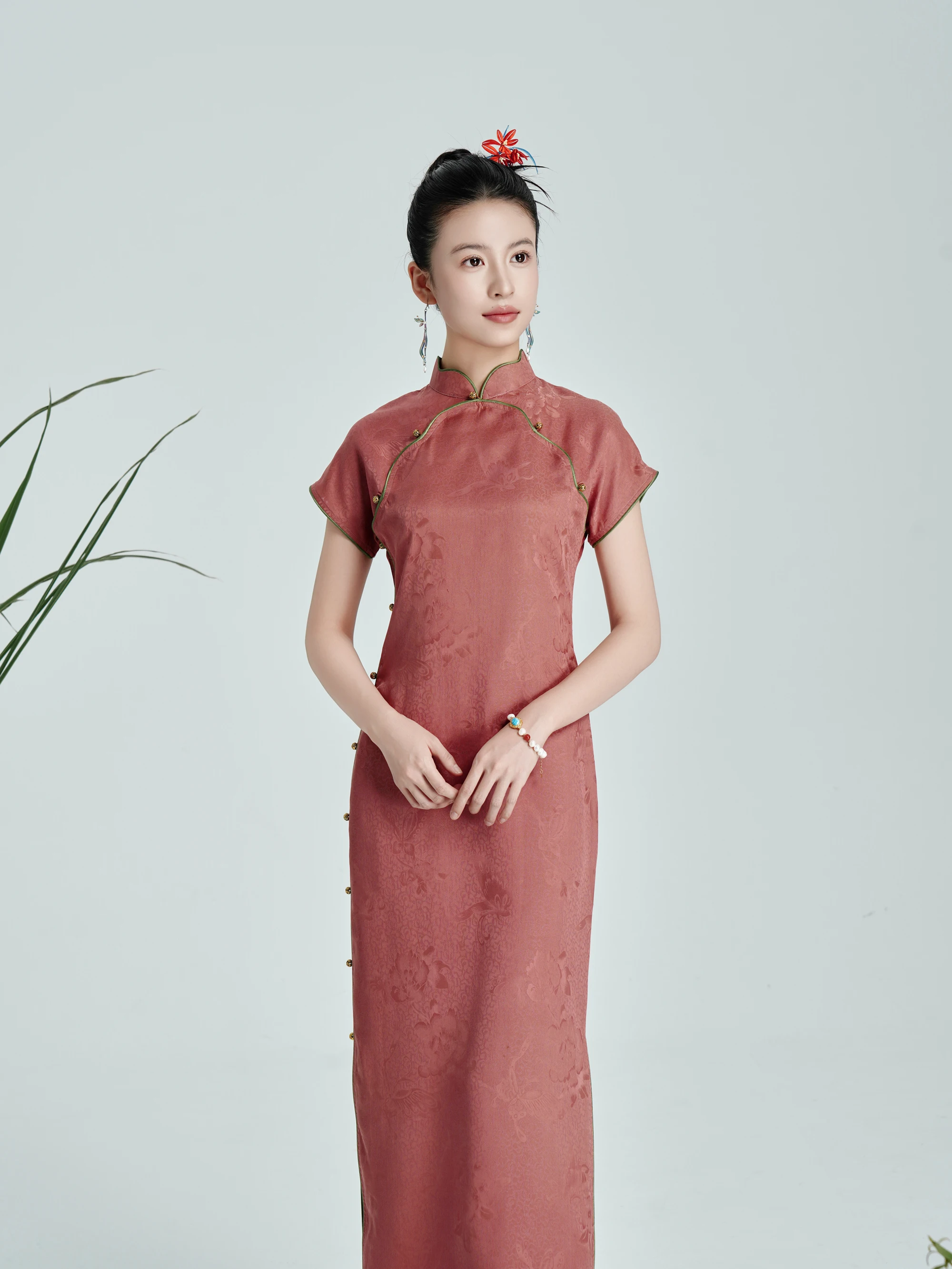 

Шелковое платье ручной работы Qiyuan с длинной юбкой, двухцветное, традиционный китайский костюм, повседневная одежда