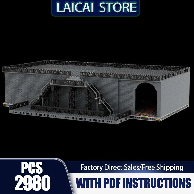 City Building Model Moc Building Blocks Circular Tunnel Roller Coaster Model Technology Brick Assembly Toy Construstion Gifts