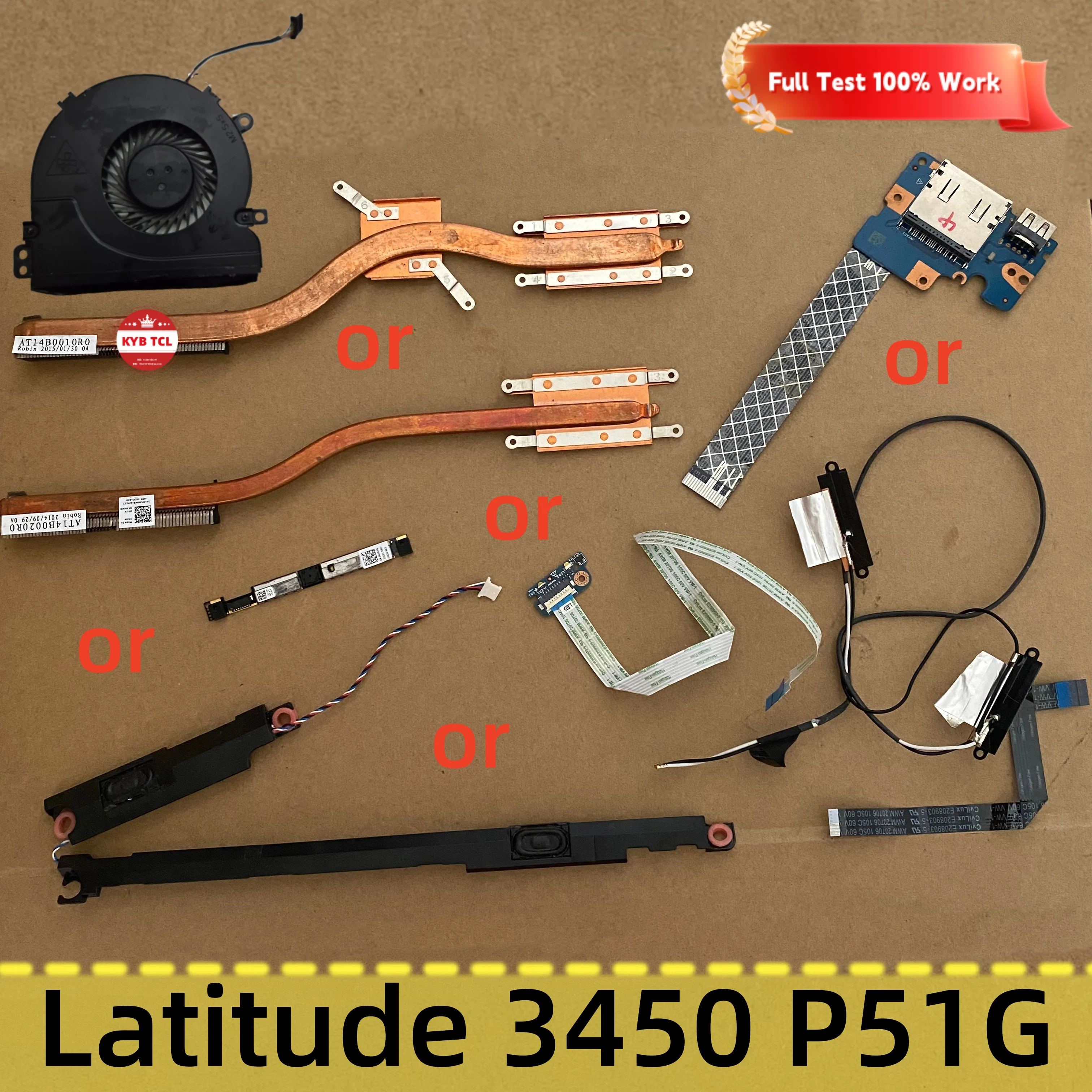 Câmera Webcam com Dissipador de Calor e Ventoinha, Antenas WiFi, Placa USB SD com Cabo ou Cabo Touchpad, Placa LED para Dell Latitude 3450 P51G K32JH 0F3HWR 04N7WG 09T99N 06307G LS-B071P LS-B072P K32JH F3HWR 4N7WG 9T99