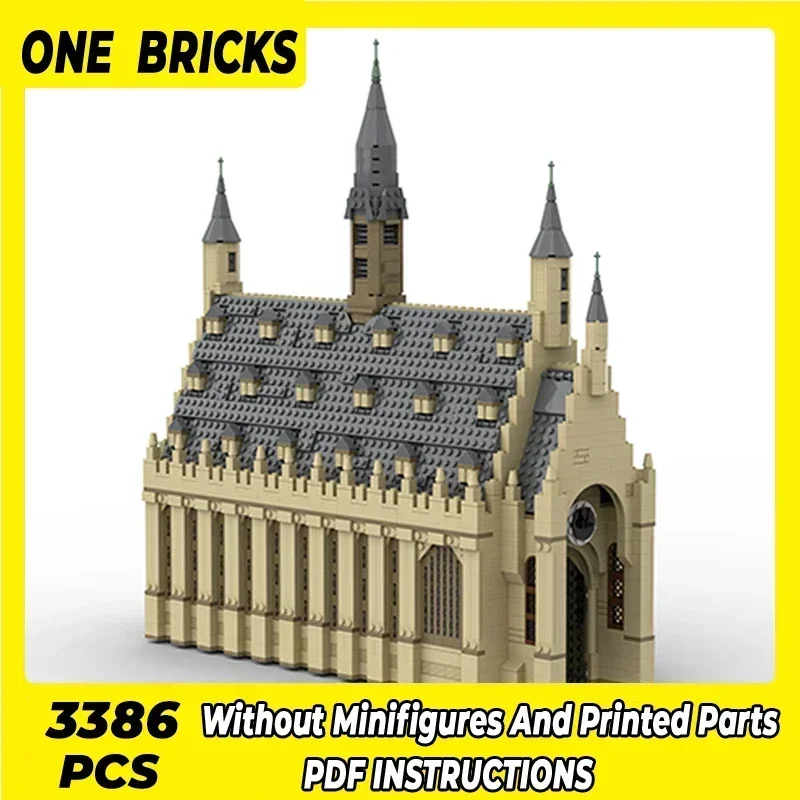 

Строительные блоки Moc, модульный вид на улицу, большой зал, технические кирпичи, сделай сам, сборка, строительные игрушки для детей, праздничные подарки