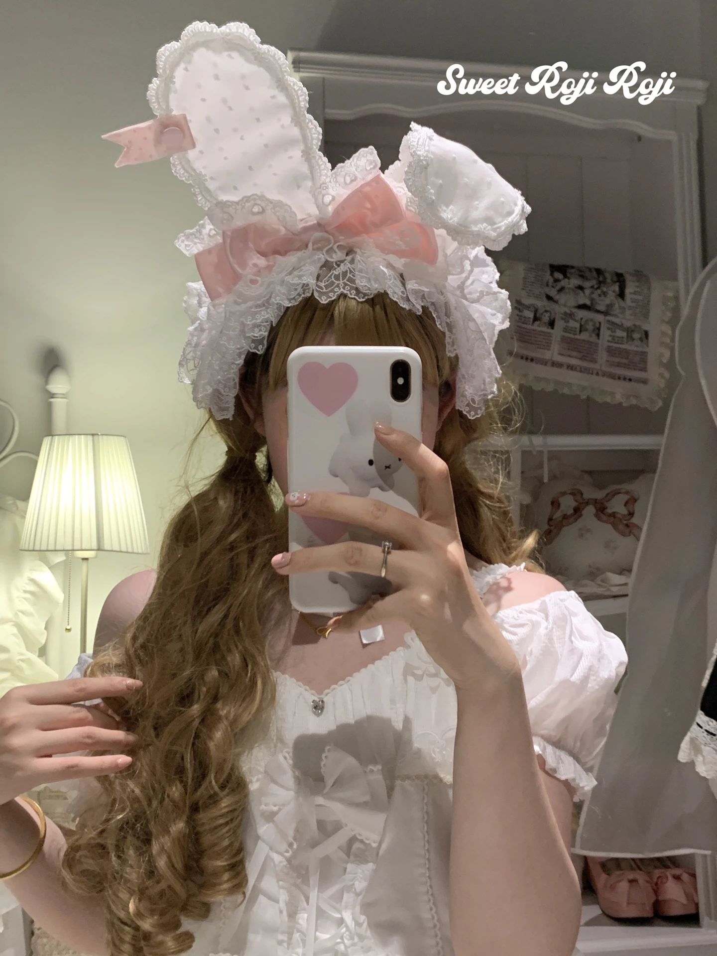 

Original Handmade Doll Lolita Lace Rabbit Ear Wire Headband Bow Hair Accessories Gorgeous Cute Hair Accessories for Woman