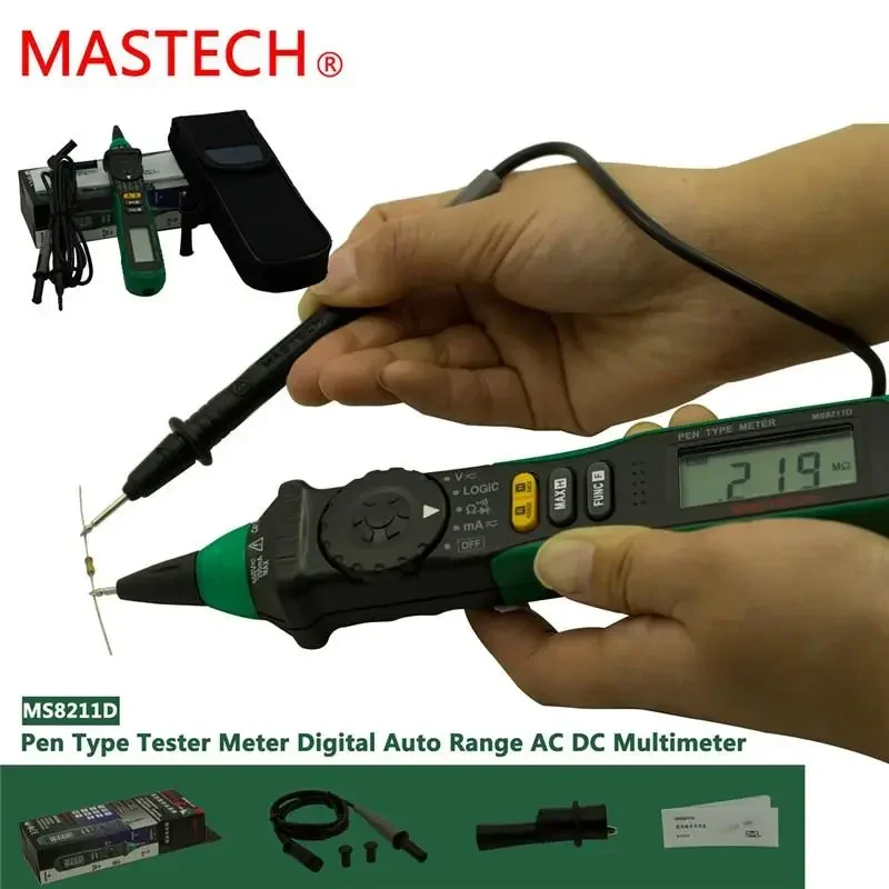 Mastech MS8211D Pen-type Meters Multitool Digital Multimeter uto Range DMM Multitester Current Voltage NCV Logic Diode Tester