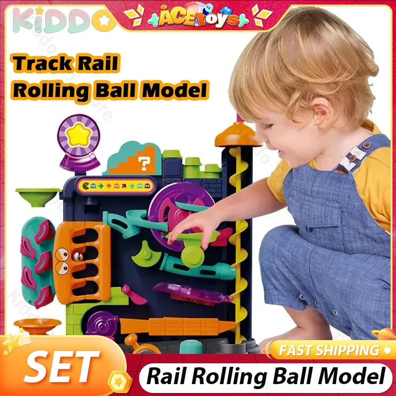 

Rail Rolling Ball Track Adventure Model Game Montessori Crossing Board Interactive Educational Toys Kids Brainrain Rocket Toy