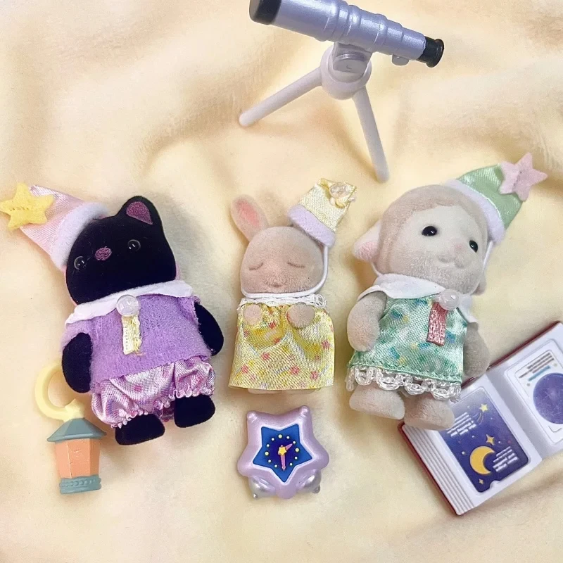 Sylvanian Families Anime Figure Series A Set, Décoration au beurre mignon Kawaii, Modèle Pendentif, Jouet pour enfants, Ornement de chambre, Cadeau d'anniversaire pour fille