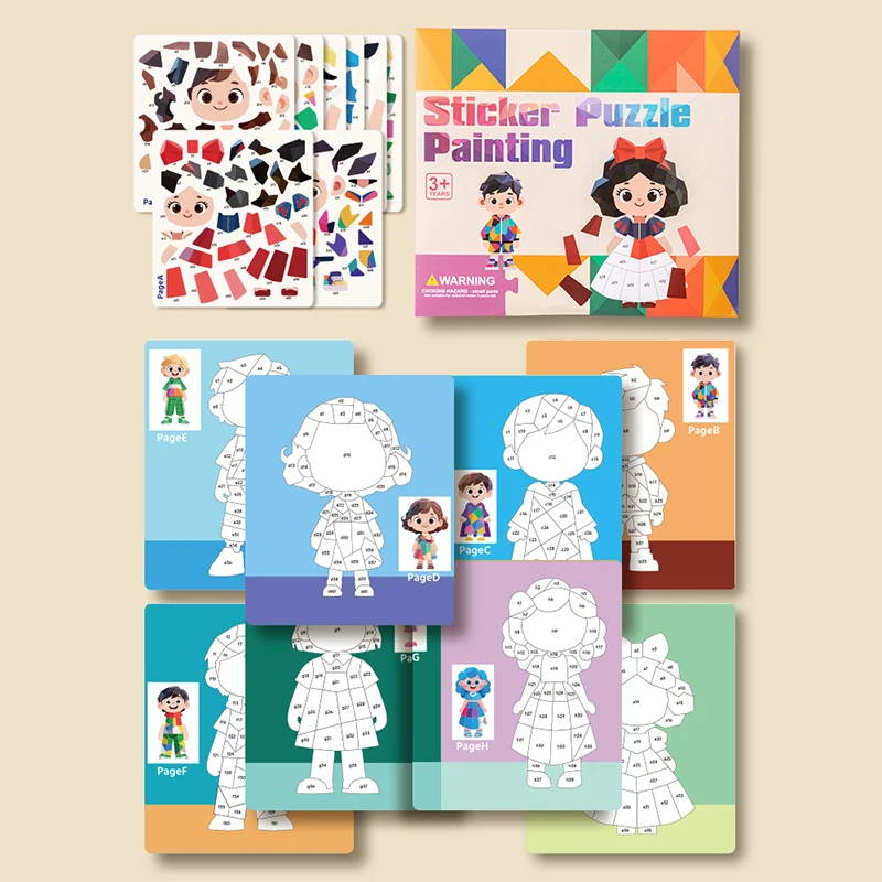 Adesivos 3d jogo de quebra-cabeça dos desenhos animados animais diy artesanato brinquedos para crianças desenho educacional aprendizagem brinquedo presente das crianças