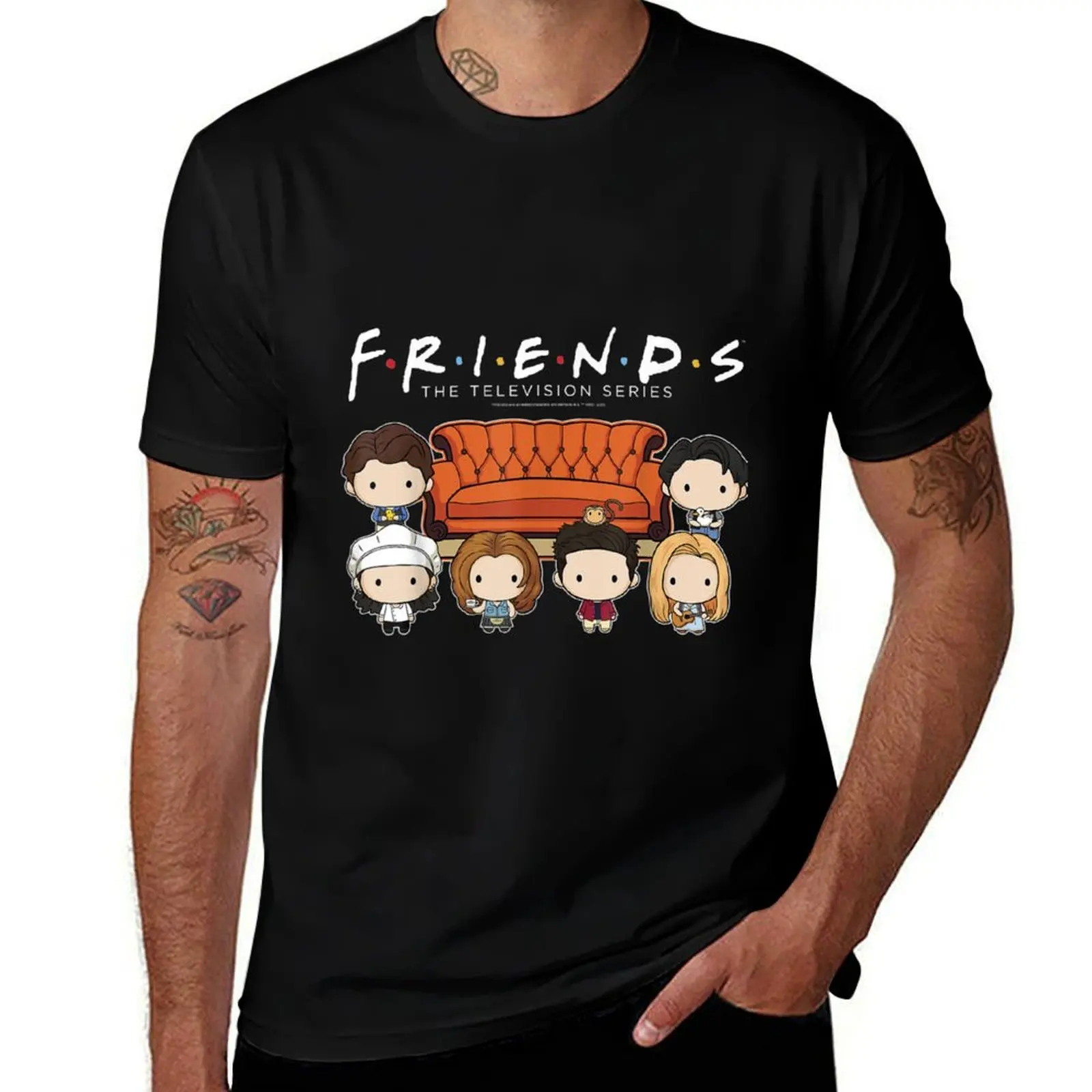

Friends Chibi Couch Crew Logo T-Shirt for a boy clothes mens graphic t-shirts