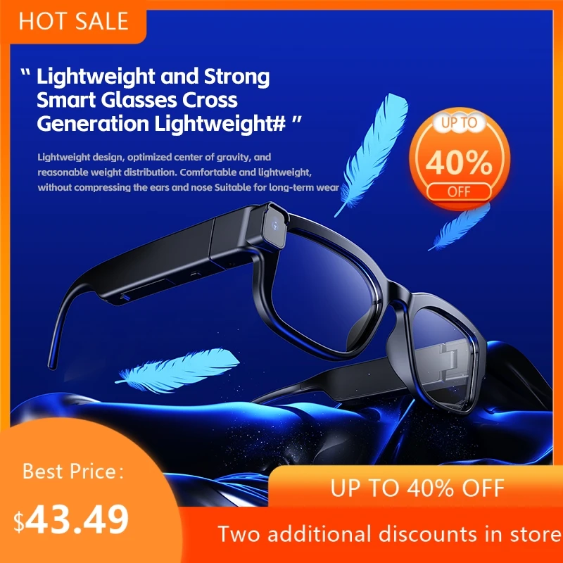 Bluetooth Smart Glasses Camera High-definition Photography Video Recording Voice Calling Listening To Music Glasses DropShipping