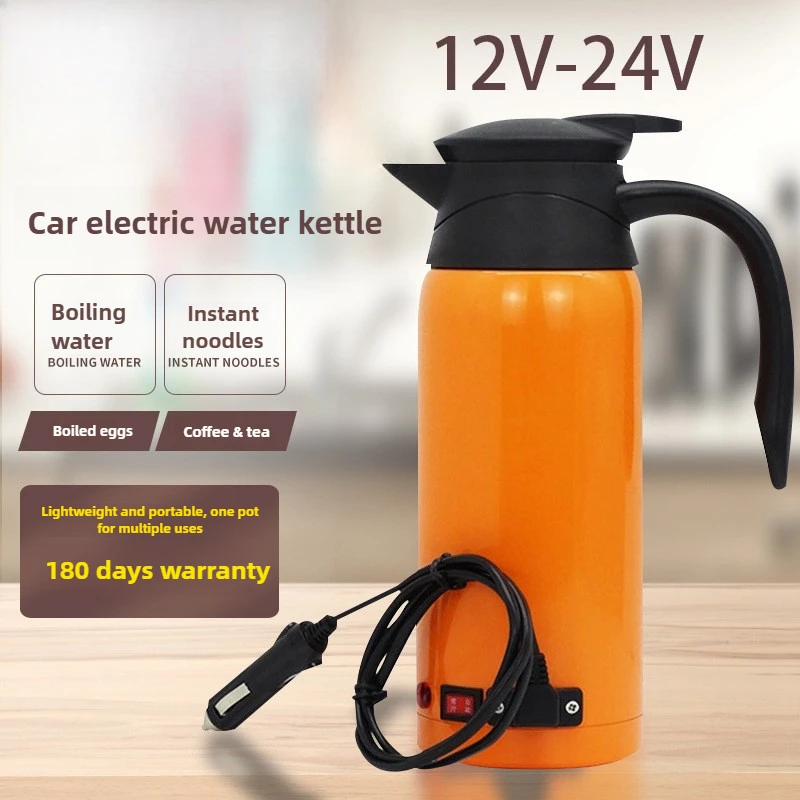 12V24V car kettle dual voltage fast heating intelligent electric water heater for vehicles cigarette lighter circuit