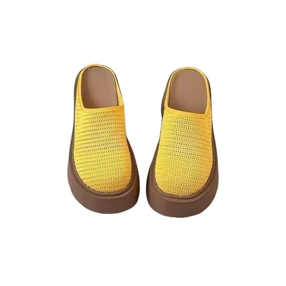 

Round Toe Holiday Sandal Slipper Waterproof Non-Slip Mesh Seaside Sandals Simple Flat Shoes Thick Bottom Slipper Girls