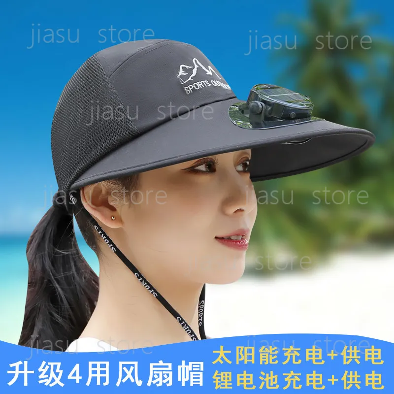 

Summer Solar Cooling Fan Hat, Breathable Sun Visor Cap for Fishing, Farm Work & Outdoor Activities