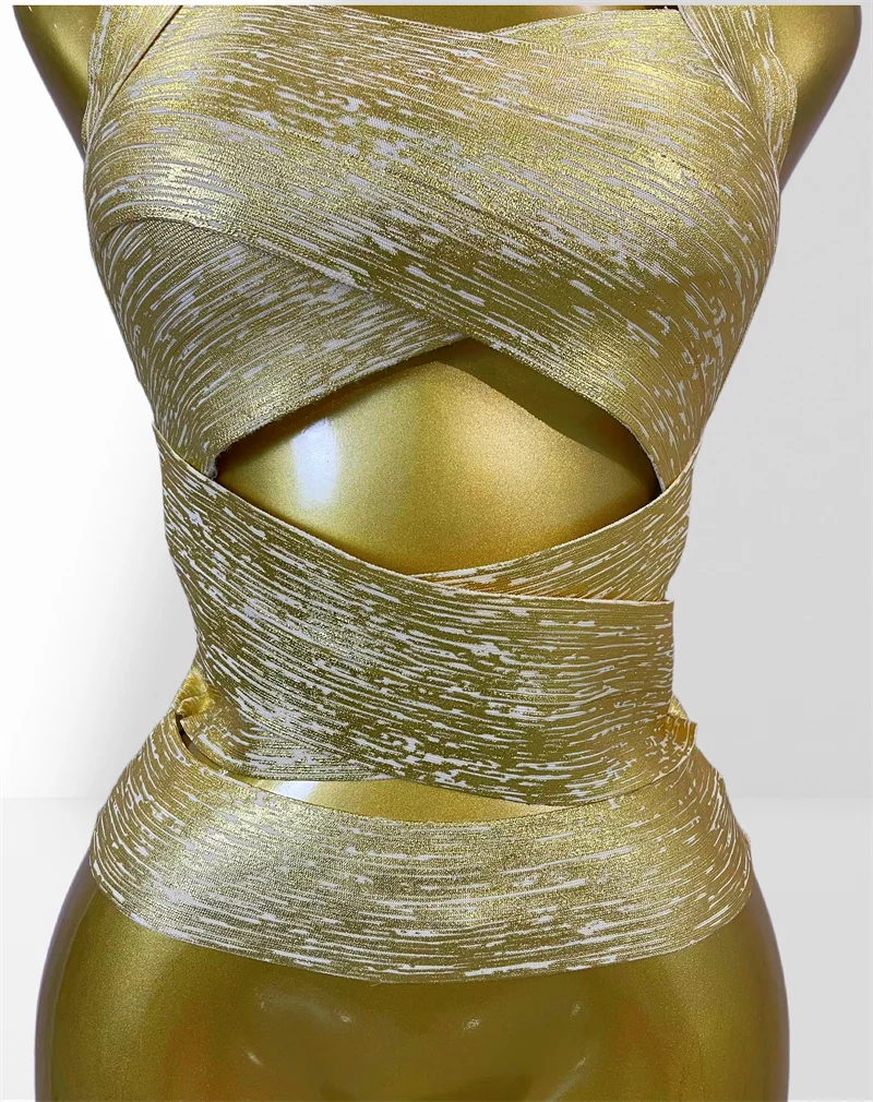 2026 Gold Stamping Stylish Item Sexy Hollow Out Short Strapless Vest Top Woman Party Shoot Photo Wear Music Festival Outfit