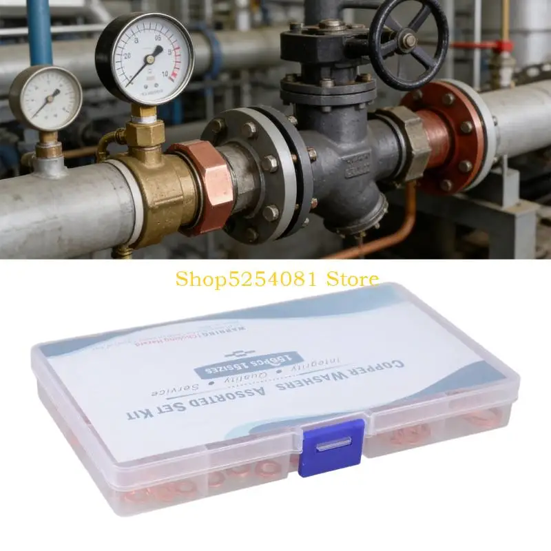 AXYC 150Pcs Gasket Washer Metal Flat Washer Combination Copper Washer Combination