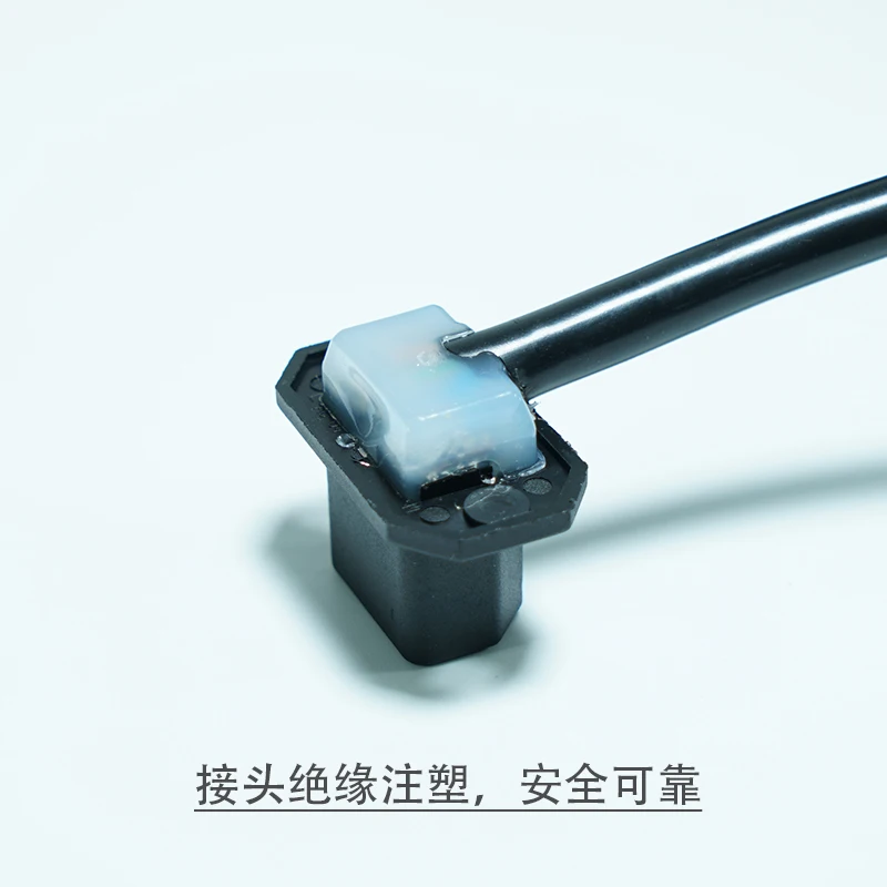 Computer case extension cable, 90 degree elbow, high-power three hole socket, conversion pin, wall facing use