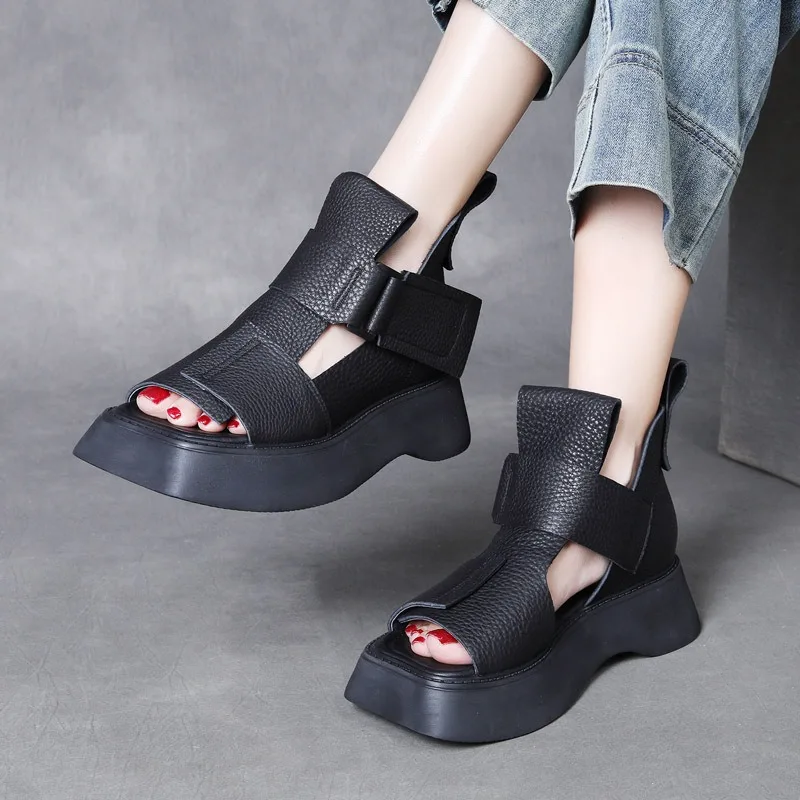 

Birkuir High Top Women Hook Loop Sandals Luxury Square Toe Slides 2025 Open Toe Beach Shoes 5cm Thick Heel Platform Sandals