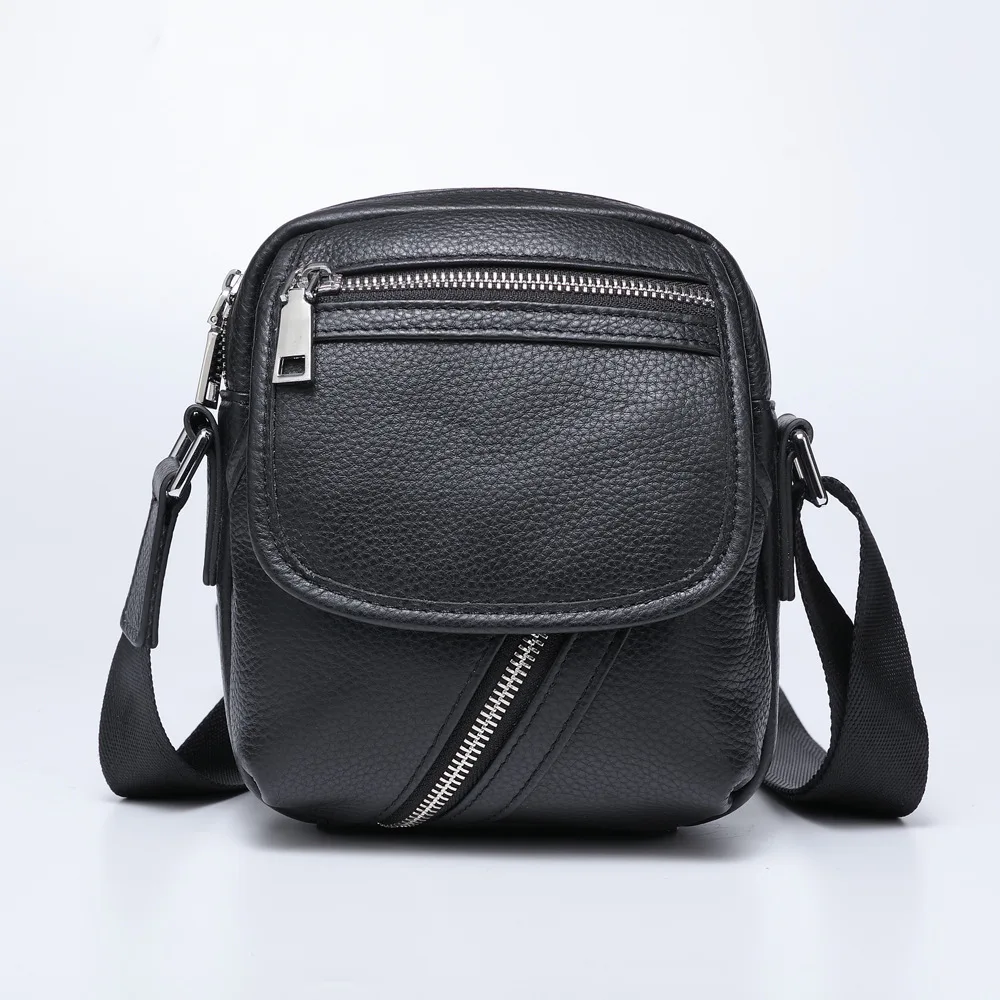 Fashion Crossbody Bag New Genuine Messenger Bag Leather Casual Fashion Single Shoulder Top Layer Cowhide Crossbody Small Men's