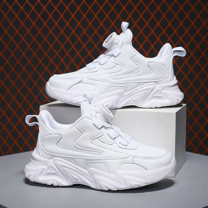 

Children Casual Shoes Kids Sneakers for Boys and Girls Solid White Shoes Mesh Breathable Running Sports Tenis Chunky Sneakers