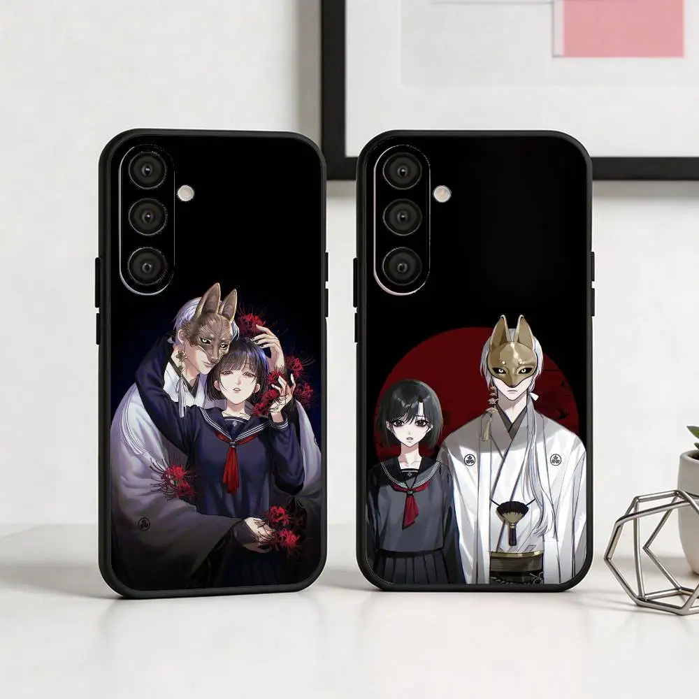 

Mr. Masked Fox and the Female Student Phone Case For Samsung A73,A21s,A22,A31,A32,A52,A53,A71,A80,Soft Black Shell