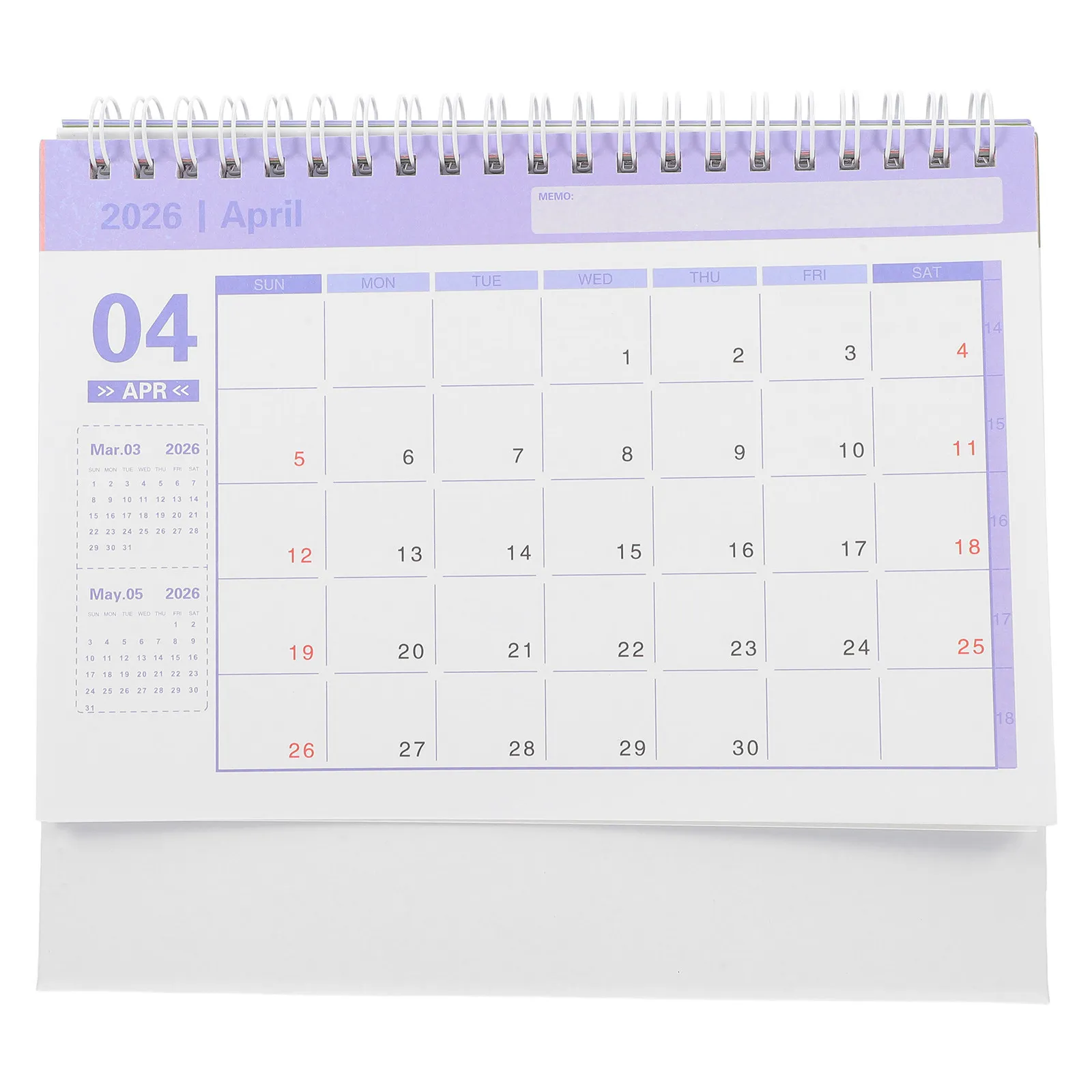 

2026 Desk Calendar Mini Standing Flip Calendar Small Space Friendly Elegant English Layout Thick Paper Daily Scheduler Home
