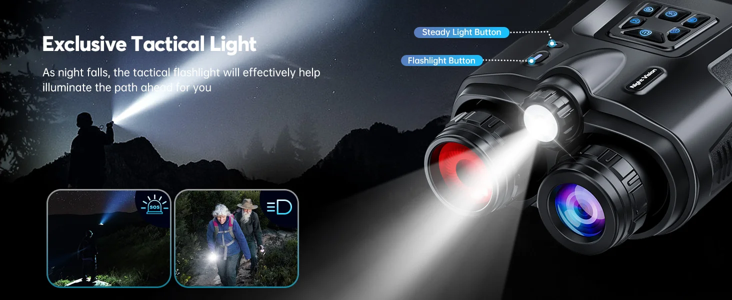 Nachtsichtfernglas 600m HD 8X Digitaler Zoom 4K Infrarot Taktisches Teleskop für Jagd Camping Bootfahren 5000mAh Akku – Detail 6