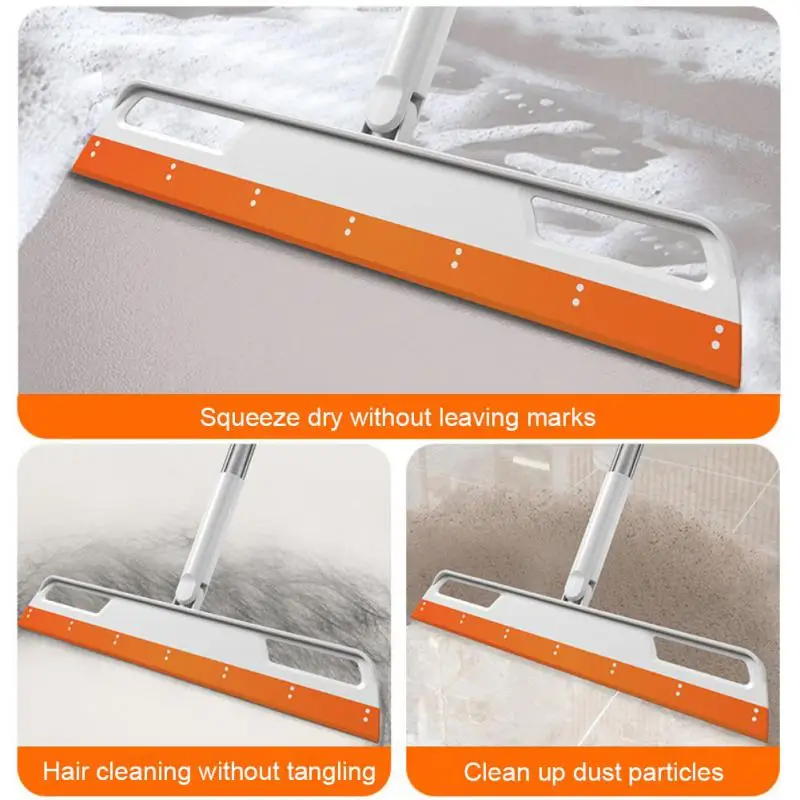 Cleaning Brush Long Handle Telescopic Magic Broom Multifunctional 180° Rotatable Silicone Floor Wiper Squeegee Household Tools