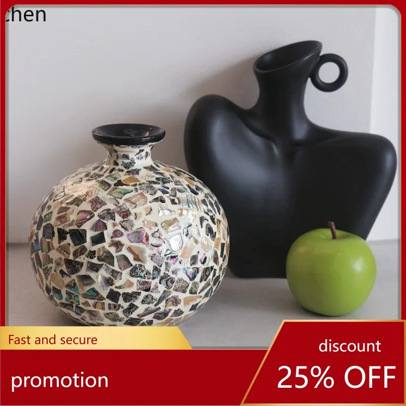 

HXL Natural Shell Vase Ornament Dried Flower Decoration for Entryway and Tabletop