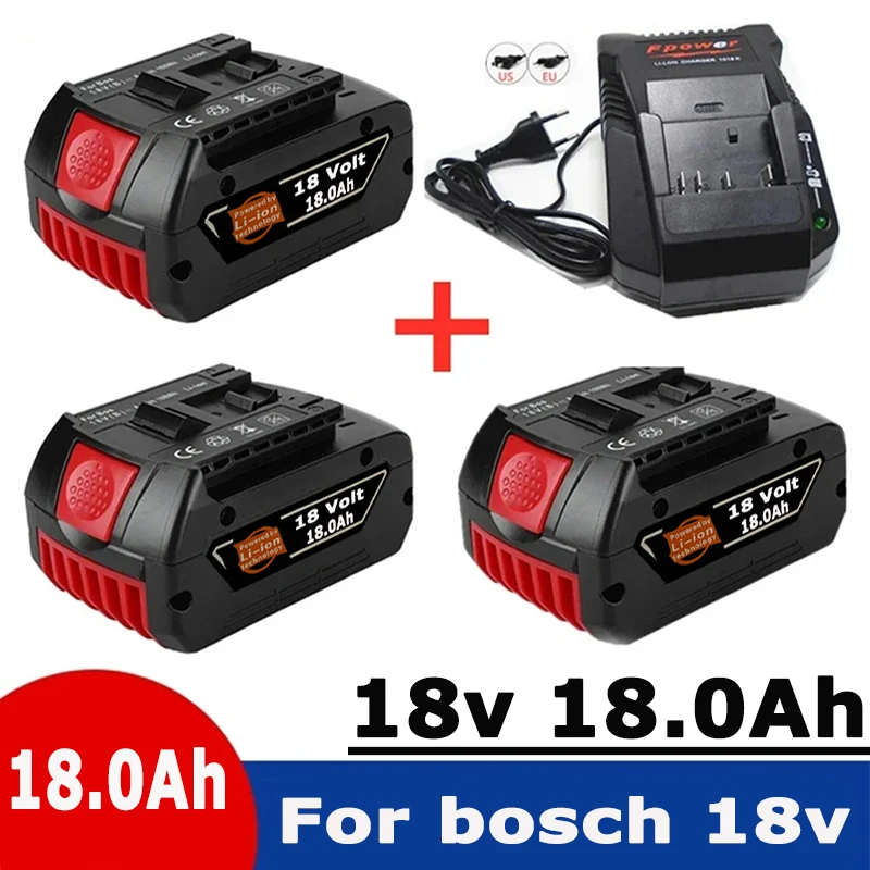 

100% Original 18V 18.0Ah Lithium Ion Rechargeable Battery for Bosch 18000mah Spare Power Tools Portable Replacement Indicator