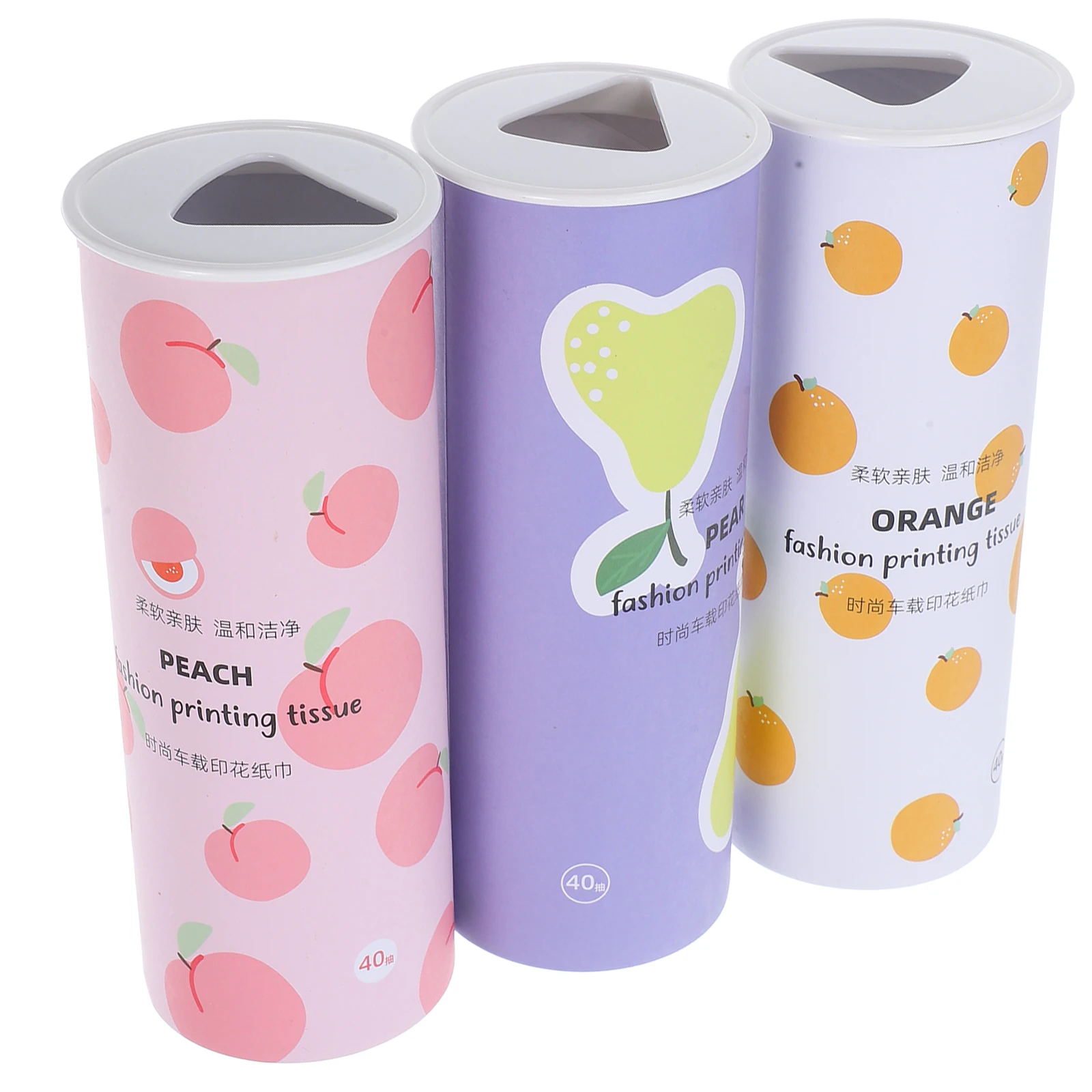 

3Pcs Car Tissue Holder Cylinder Round Tube Printed Cute Design for Car Interior 40 Sheets Each Tissue Box Tissues Boxes