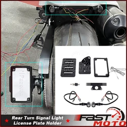 Aluminium Side Mount License Plate Bracket Holder Rear Tail Brake Turn Signal Flashing Light For Harley Sportster S 1250 RH1250S