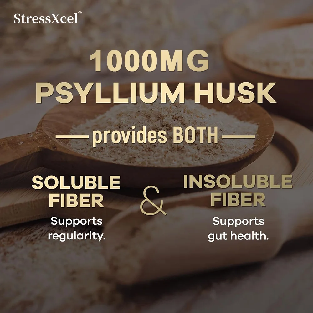 Cápsulas de casca de Psyllium – Suprimir o apetite, apoiar a gestão de peso, benefícios para saúde intestinal e digestão e desintoxicar