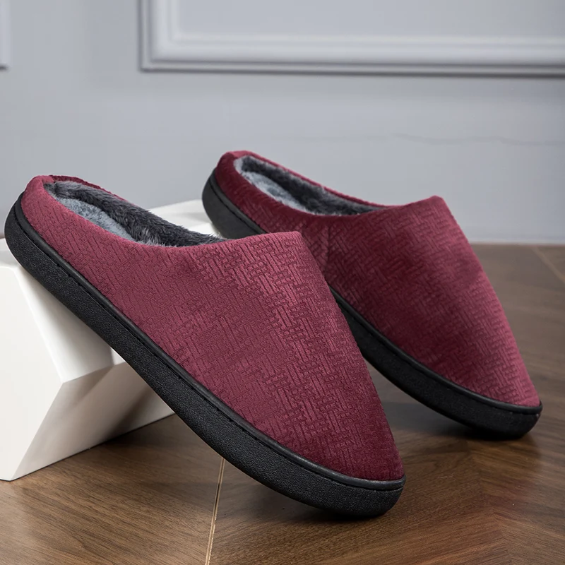 Katoenen Pantoffels Winter Casual Schoen Slaapkamer Warm Pluche Huis Slijtvast Trendy All-Match Pluizige Slipper Paar Schoenen