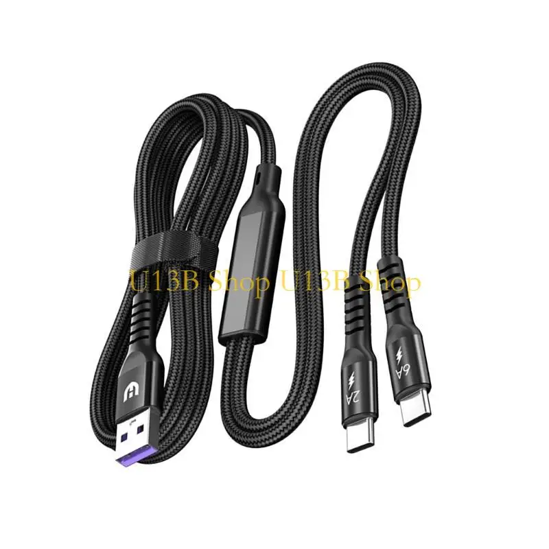 U13B 다중 충전 케이블 USB에서 USB C 충전기 케이블 2 in 1 다중 충전 코드 타입 C 커넥터가있는 다중 충전 코드