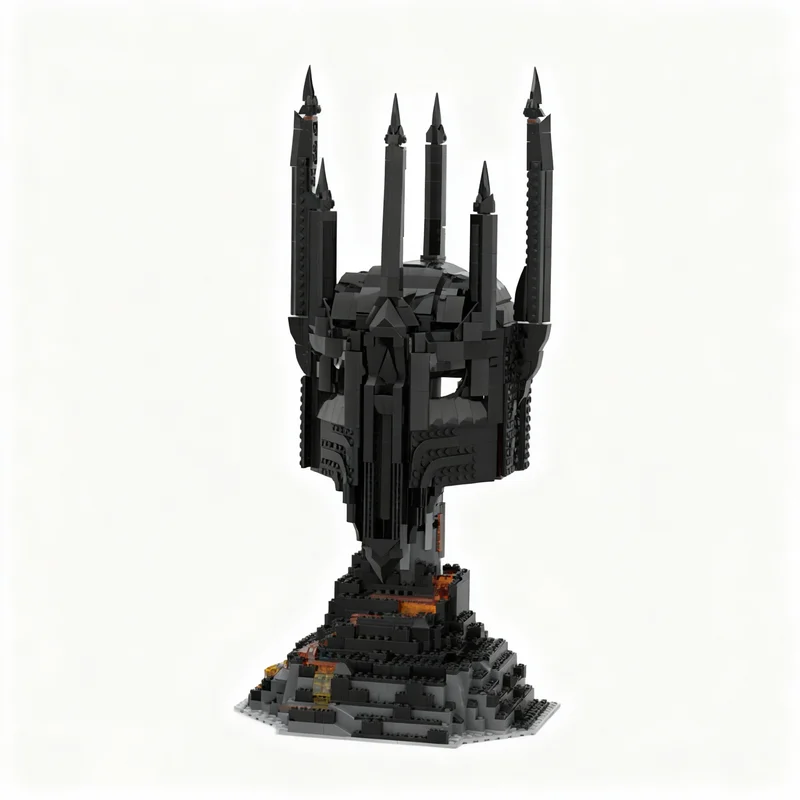 1306pcs MOC Sauron's Helmet – Mount DOOM Display Sauron The Hobbit And Lord Of The Rings Model Building Blocks Christmas Gift