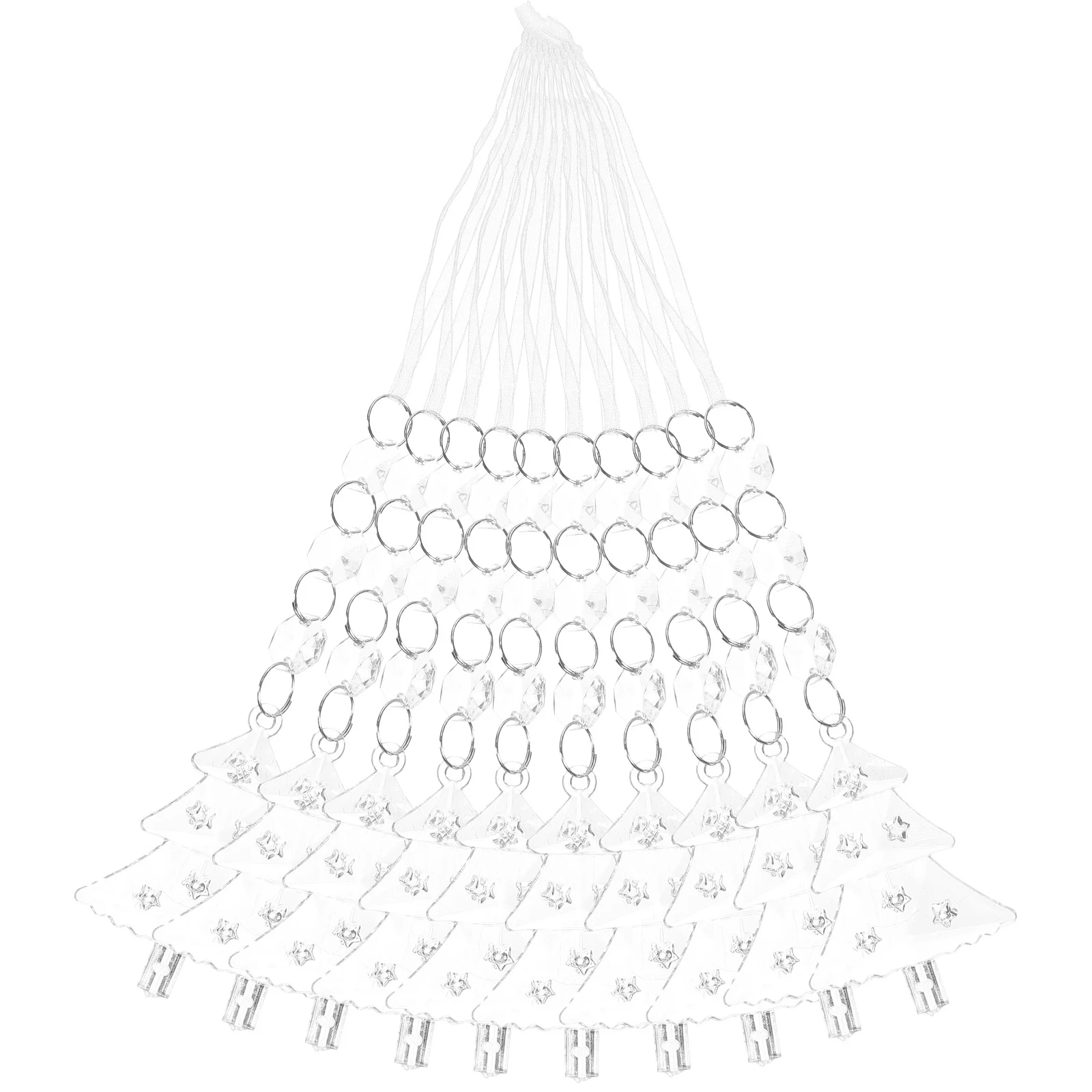 

10Pcs Christmas Tree Pendant Hanging Decorations Acrylic Xmas Tree Shape Ornaments for Holiday Party Home Garden Decoration