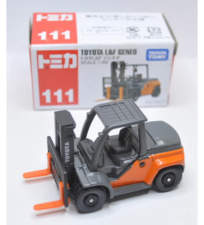 TAKARA TOMY TOMICA DIE CAST MODEL  NO 111 TOYOTA L&F GENEO FORKLIFT 1:62 SCALE