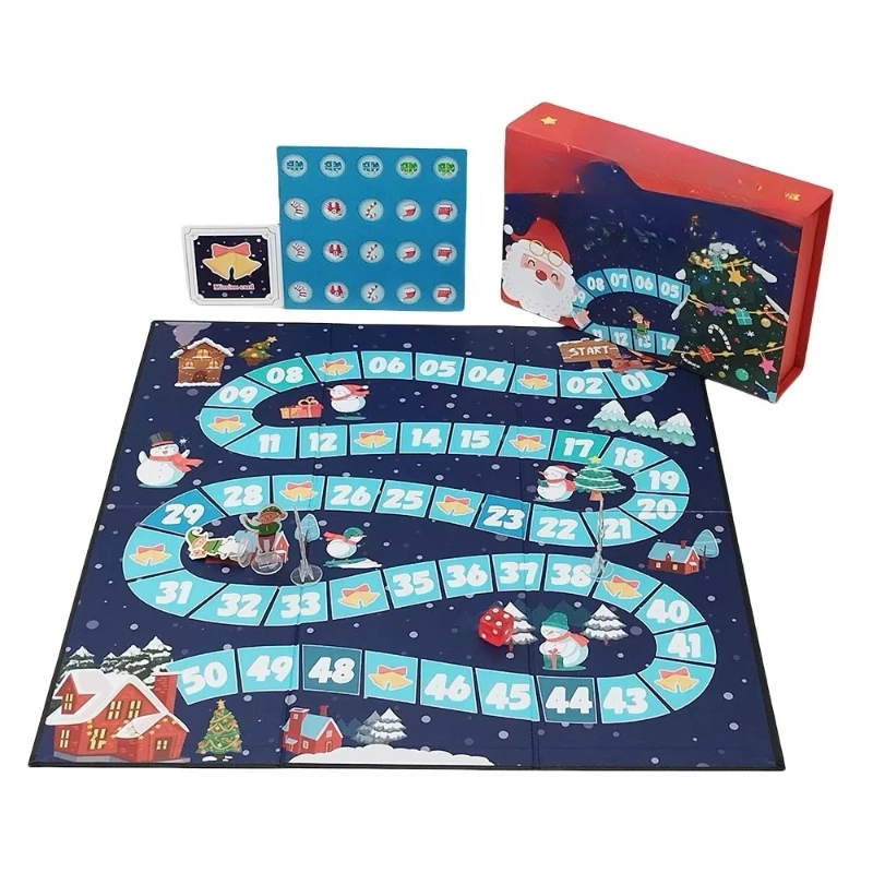 

Fun party board game set with printed patterns and educational toys for playing with Christmas