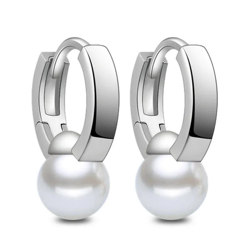Solid 925 Sterling Silver Pearl Drop Earrings For Woman Hot Fashion Jewelry FQL22097