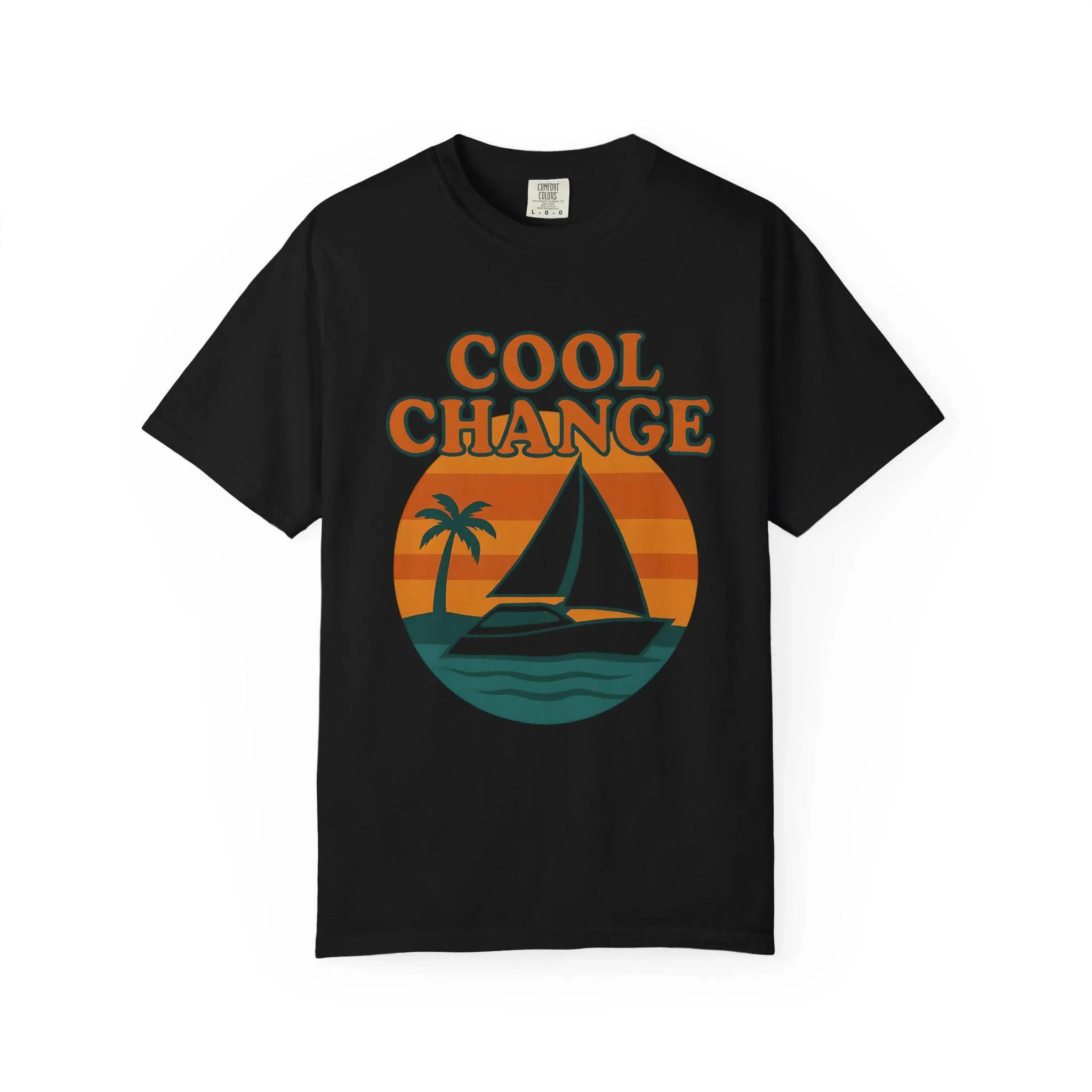 Summer Casual Resort Style Top - Yacht Rock T-shirt: Retro Nautical Pattern T-shirt - Comfortable Color Scheme