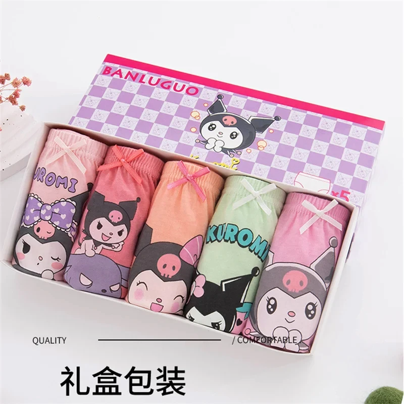 5Pcs Sanrioed My Melody Kuromi Child Underwear Anime Cinnamoroll Cartoon Print Boys Girls Cotton Briefs Cute Kids Shorts Gift